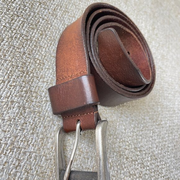 1901 men's belt Brown genuine leather classic belt Formal suit belt XL (40-42) s - Picture 3 of 8
